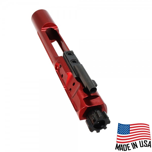 .223/5.56  Lightweight Competition Bolt Carrier Group Polished Aluminum - Red (Made in USA) 